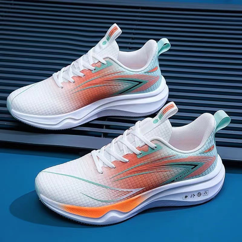 Spring and Autumn New Ultra-Light Running Shoes Sports Shoes Breathable Shock-Absorbing Soft-Soled Student Lightweight Running Shoes for Men