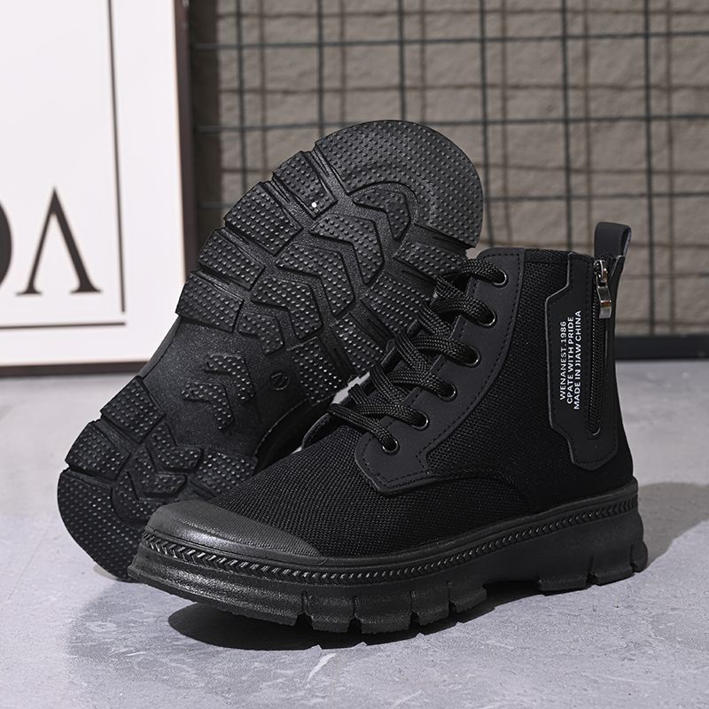 Camouflage shoes men's autumn and winter outdoor mountaineering training shoes for students military training site labor insurance men's shoes rubber shoes