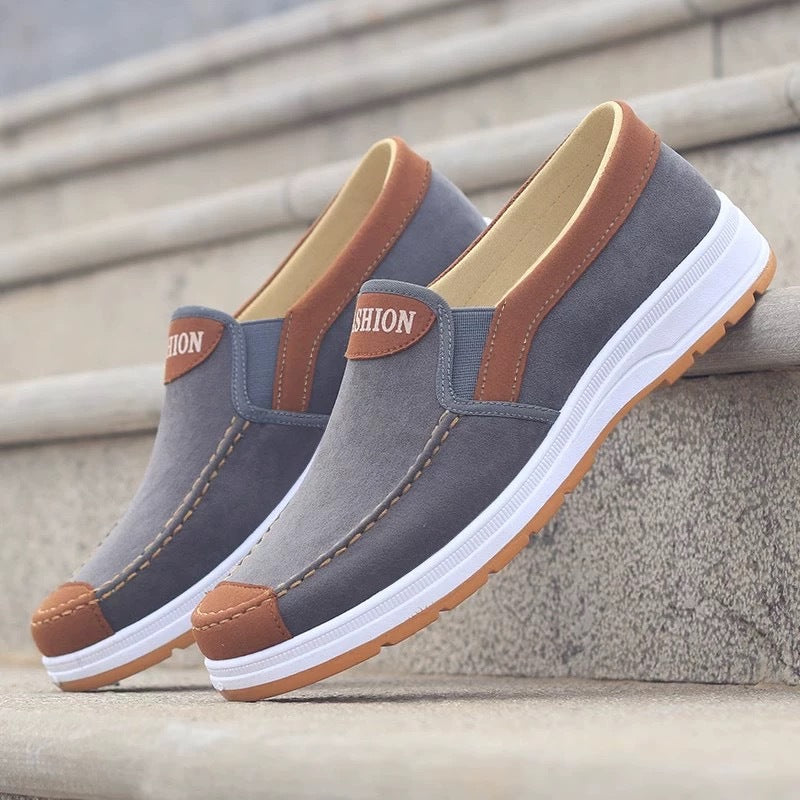 Spring old Beijing cloth shoes breathable canvas shoes men's slip-on non-slip wear-resistant work shoes tendon sole casual shoes