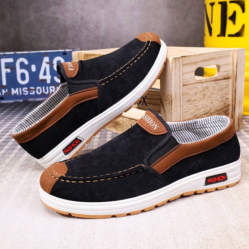 Spring old Beijing cloth shoes breathable canvas shoes men's slip-on non-slip wear-resistant work shoes tendon sole casual shoes