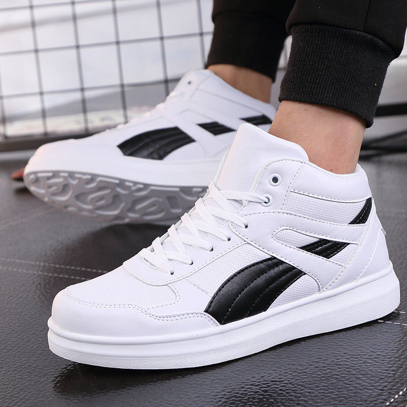 New Casual Sneakers, Fashionable Male and Female Student Skateboard Shoes, Leather Canvas Shoes, High-Top Casual Sports Sneakers