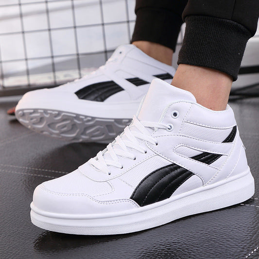 New Casual Sneakers, Fashionable Male and Female Student Skateboard Shoes, Leather Canvas Shoes, High-Top Casual Sports Sneakers