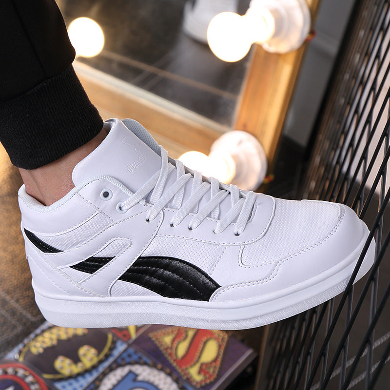 New Casual Sneakers, Fashionable Male and Female Student Skateboard Shoes, Leather Canvas Shoes, High-Top Casual Sports Sneakers