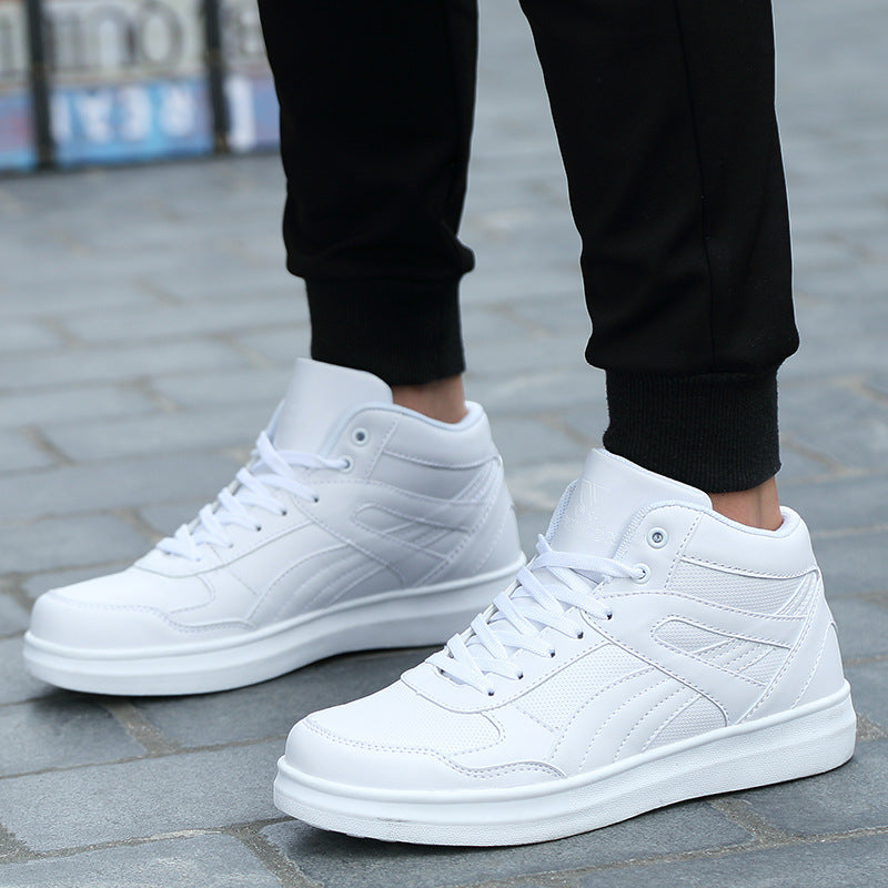 New Casual Sneakers, Fashionable Male and Female Student Skateboard Shoes, Leather Canvas Shoes, High-Top Casual Sports Sneakers