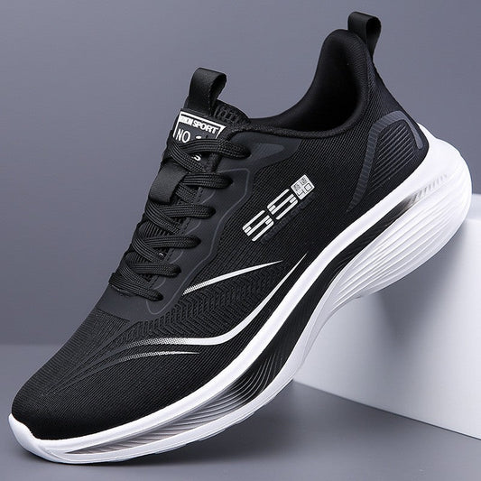 Men's Shoes, Ultra-Light Running Shoes, New Summer Leather Anti-Odor Shoes, Breathable Sports Shoes, Shock-Absorbing, Lightweight, Casual Men's Running Shoes