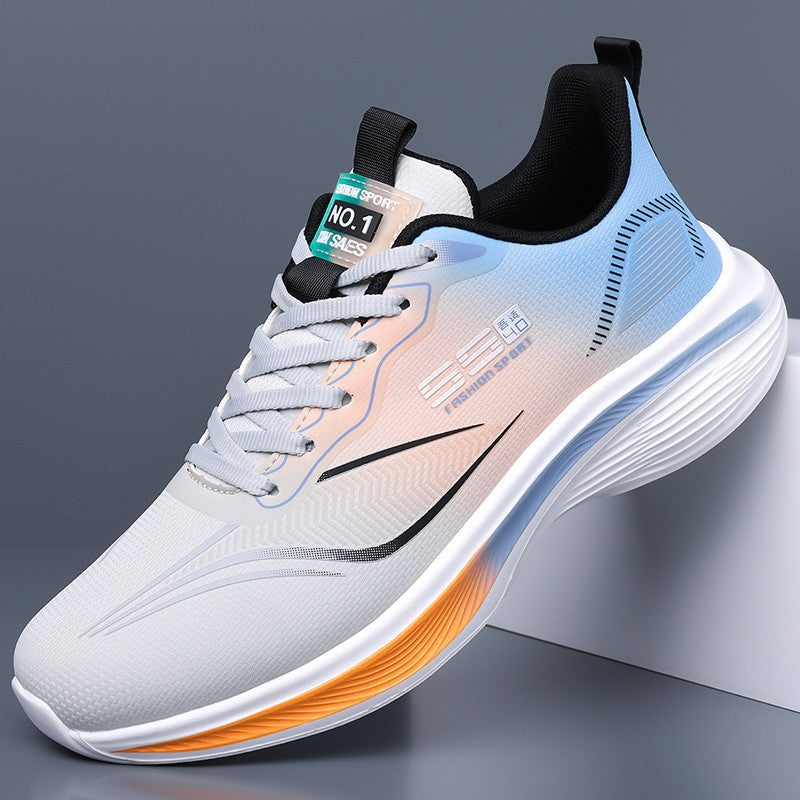Men's Shoes, Ultra-Light Running Shoes, New Summer Leather Anti-Odor Shoes, Breathable Sports Shoes, Shock-Absorbing, Lightweight, Casual Men's Running Shoes