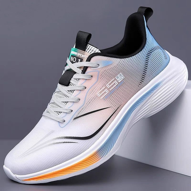 Men's Shoes, Ultra-Light Running Shoes, New Summer Leather Anti-Odor Shoes, Breathable Sports Shoes, Shock-Absorbing, Lightweight, Casual Men's Running Shoes
