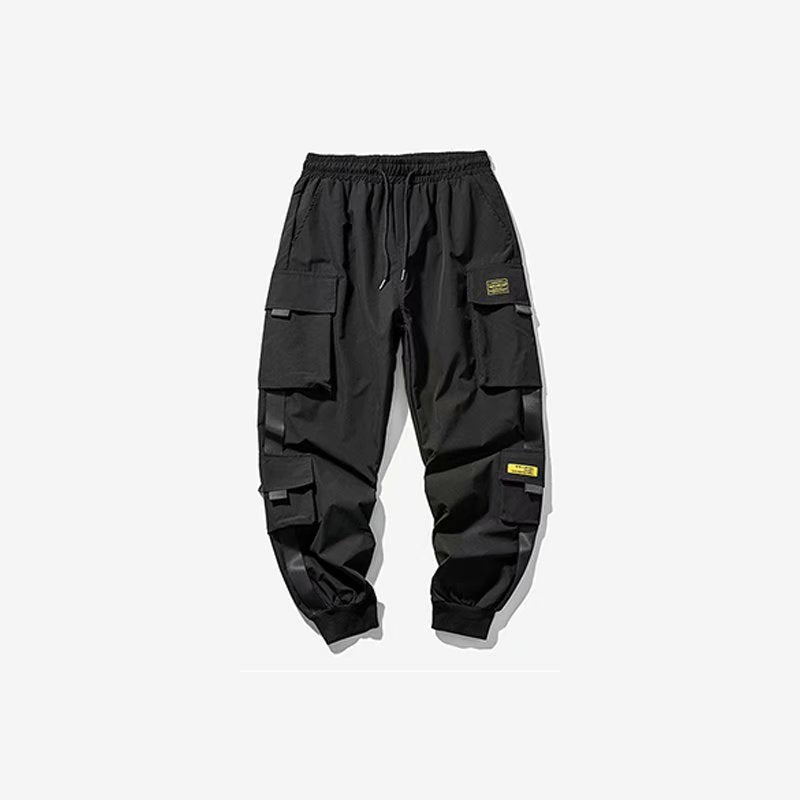 Men's Summer Thin Cargo Pants, Large Size, Cropped Sports Pants, Korean Style, Trendy Loose Jogger Casual Long Pants