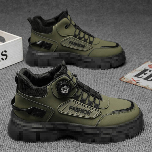 2026 Spring Martin Boots Men's Mid-Top Casual Sports Outdoor Hiking Men's Waterproof Non-Slip Height-Increasing Martin Boots