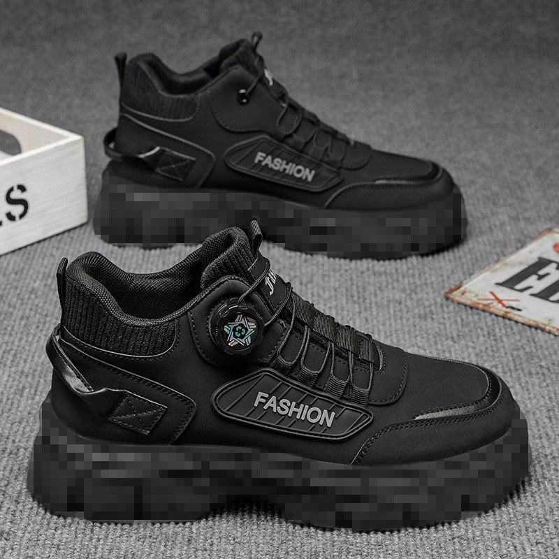 2026 Spring Martin Boots Men's Mid-Top Casual Sports Outdoor Hiking Men's Waterproof Non-Slip Height-Increasing Martin Boots