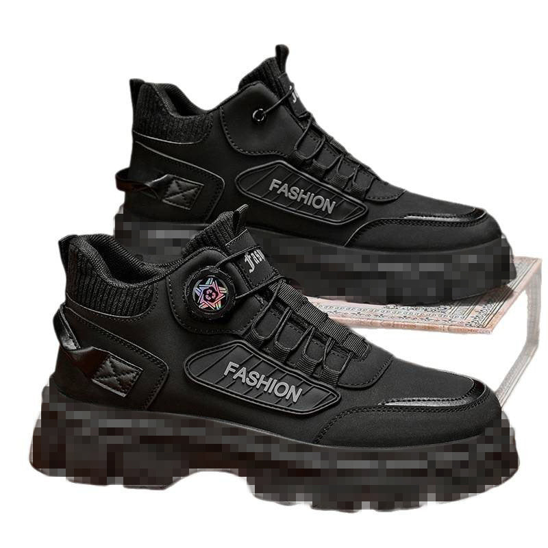 2026 Spring Martin Boots Men's Mid-Top Casual Sports Outdoor Hiking Men's Waterproof Non-Slip Height-Increasing Martin Boots