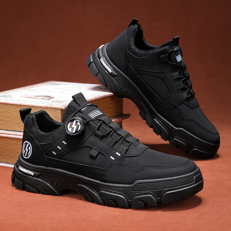 Men's Shoes 2025 Spring New Low-top Slip-on Swivel Button Sports Casual Trendy Shoes Outdoor Waterproof Tooling Shoes