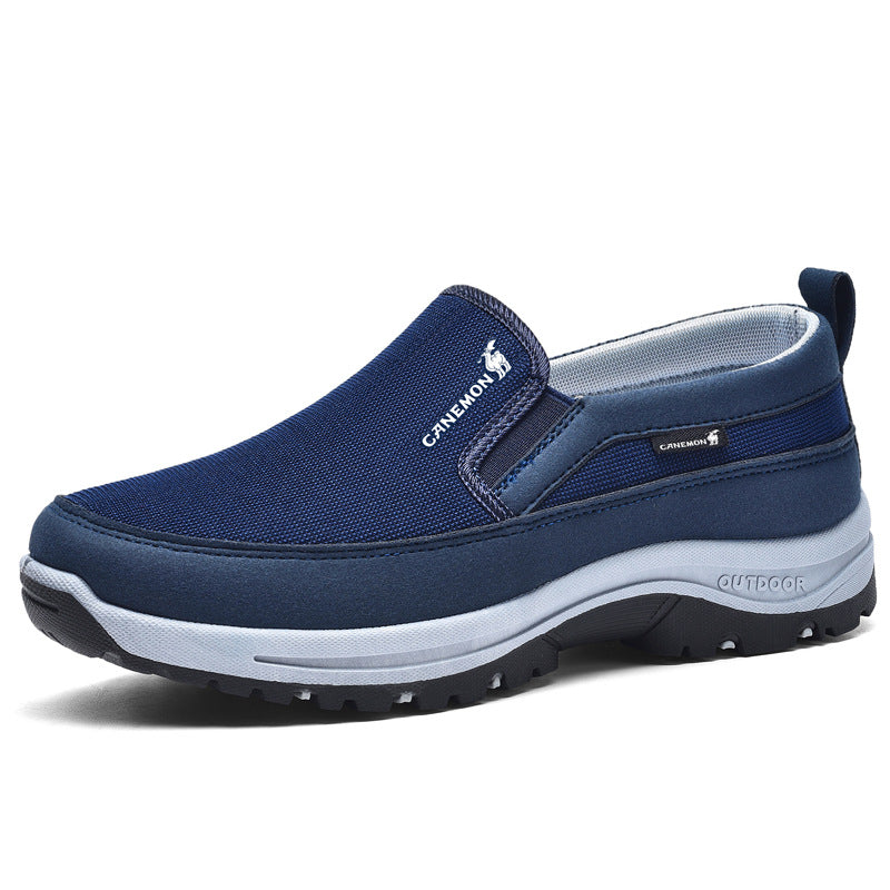 Men's Non-slip Slip-on Walking Shoes  Large-size Casual Mesh Sports Shoes Soft-soled Travel Shoes
