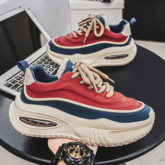 Men's Shoes 2025 Spring New Fashion Sports Casual Shoes Men's All-match Thick-soled Increased Wear-resistant Torre Shoes