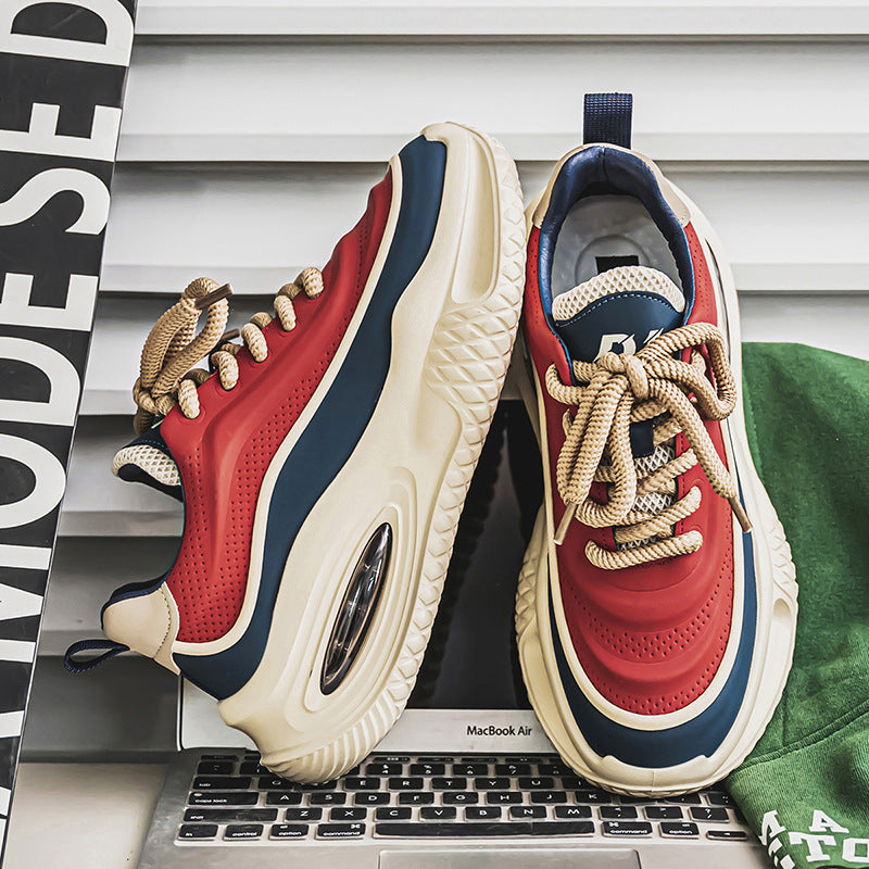 Men's Shoes 2025 Spring New Fashion Sports Casual Shoes Men's All-match Thick-soled Increased Wear-resistant Torre Shoes