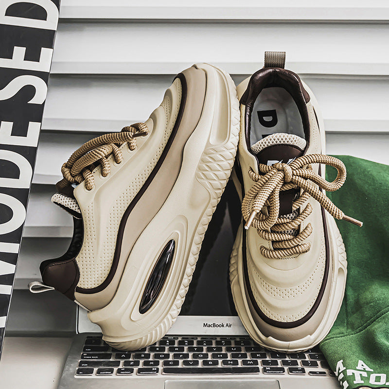 Men's Shoes 2025 Spring New Fashion Sports Casual Shoes Men's All-match Thick-soled Increased Wear-resistant Torre Shoes