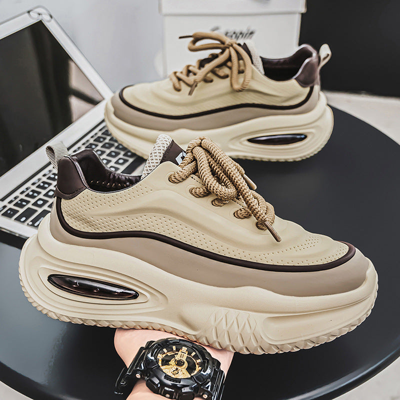 Men's Shoes 2025 Spring New Fashion Sports Casual Shoes Men's All-match Thick-soled Increased Wear-resistant Torre Shoes