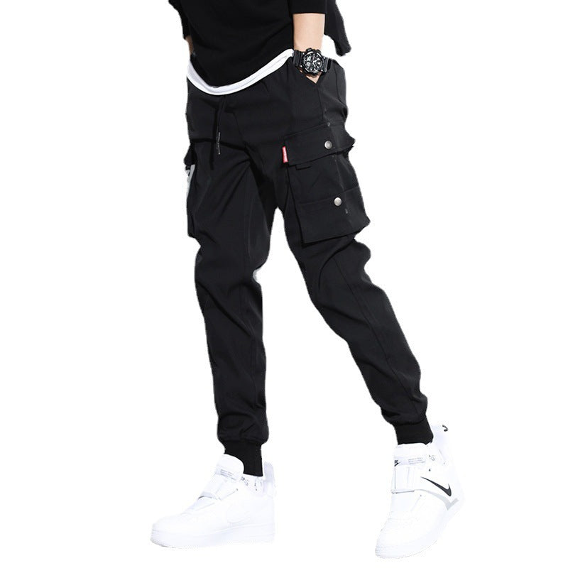 2024 Autumn and Winter Casual Pants Men's Workwear Fleece-Lined Sweatpants Men's Jogger Sports Pants Trendy Versatile Workwear Pants