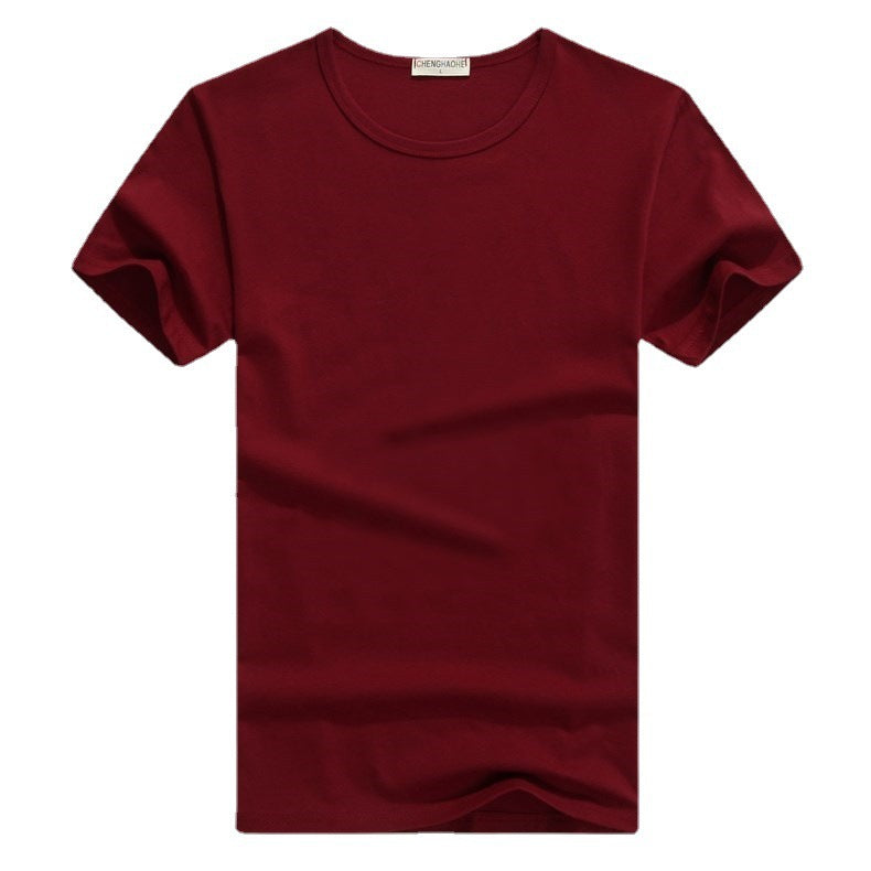Summer Thin Men's Short-sleeved T-shirt Color Base Shirt Men's White T-shirt Slim-fit Korean Round Neck Half-sleeved Top