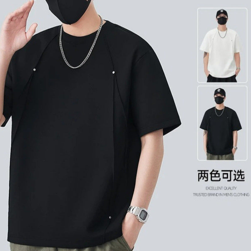 Designer Men's Short-Sleeved T-Shirt Summer New Air Layer Cool T-Shirt Versatile Men's Half-Sleeved High-End Men's Clothing