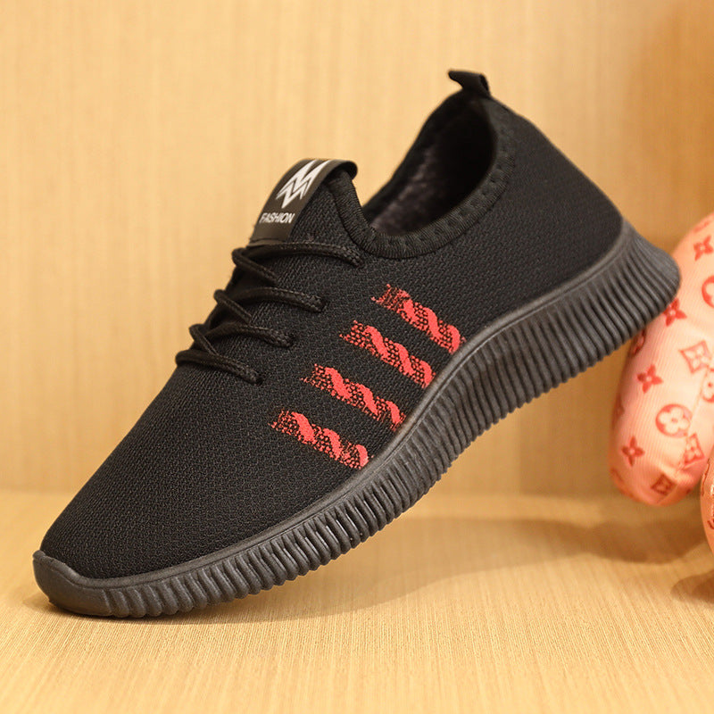 Spring New Women's Shoes Breathable Lightweight Mother Shoes Casual Comfortable All-match Sneakers Middle-aged and Elderly Walking Shoes