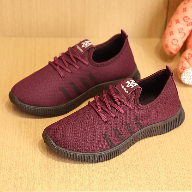 Spring New Women's Shoes Breathable Lightweight Mother Shoes Casual Comfortable All-match Sneakers Middle-aged and Elderly Walking Shoes