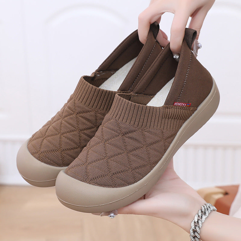 Carefully Selected Spring and Autumn Women's Cloth Shoes with Soft Soles and Soft Uppers, Slip-On Fashionable Mom Shoes, Lightweight, Comfortable, Non-Slip Work Shoes, Single Shoes