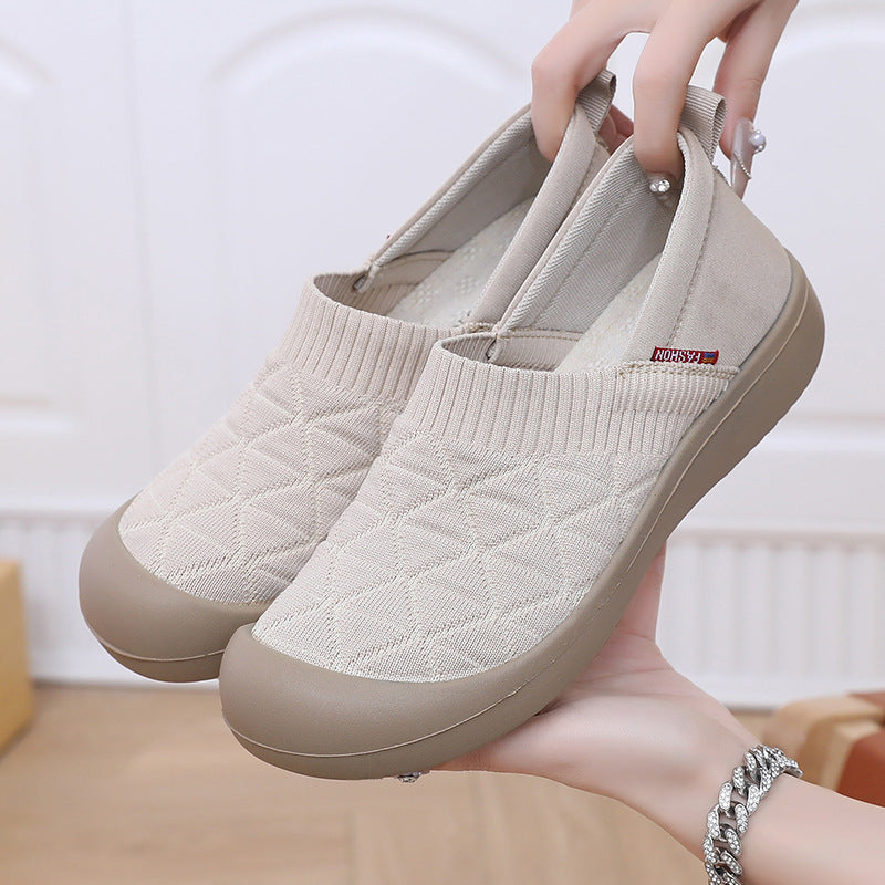Carefully Selected Spring and Autumn Women's Cloth Shoes with Soft Soles and Soft Uppers, Slip-On Fashionable Mom Shoes, Lightweight, Comfortable, Non-Slip Work Shoes, Single Shoes