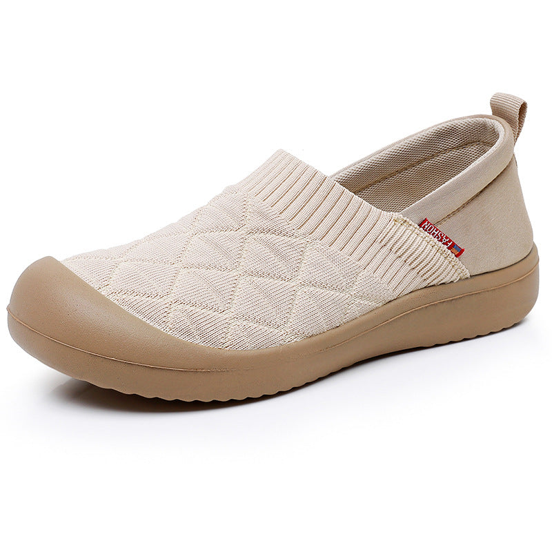Carefully Selected Spring and Autumn Women's Cloth Shoes with Soft Soles and Soft Uppers, Slip-On Fashionable Mom Shoes, Lightweight, Comfortable, Non-Slip Work Shoes, Single Shoes
