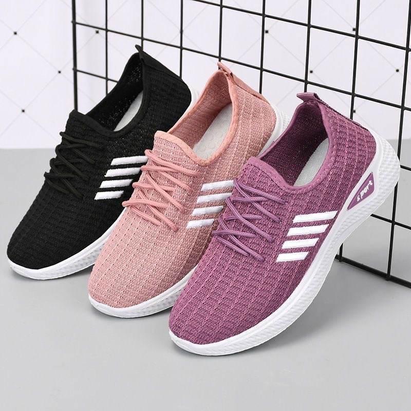 2024 New Shoes for Women, Export Women's Shoes, Casual Walking Soft-Soled Mom's Shoes, Fashionable Socks, Sports Shoes, Women's Flats
