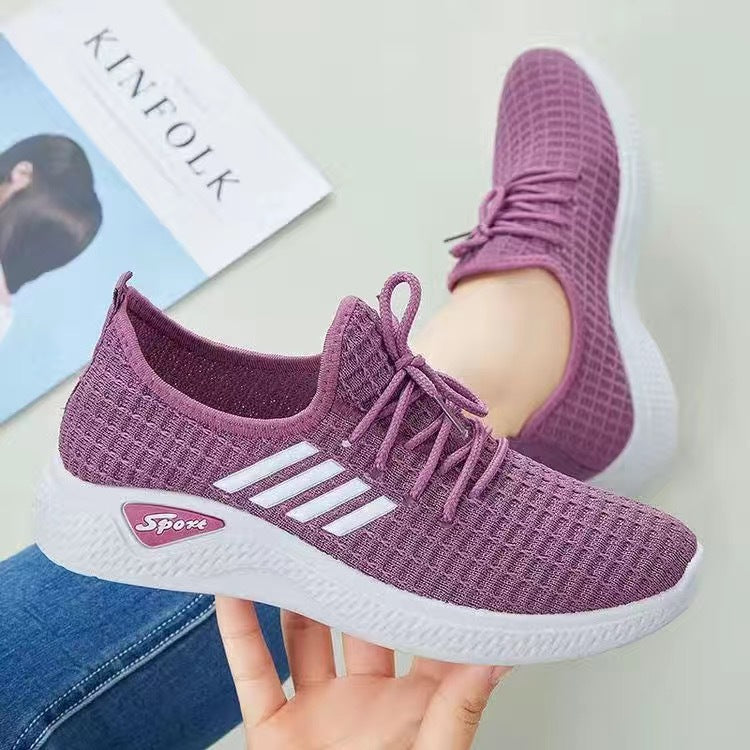 2024 New Shoes for Women, Export Women's Shoes, Casual Walking Soft-Soled Mom's Shoes, Fashionable Socks, Sports Shoes, Women's Flats