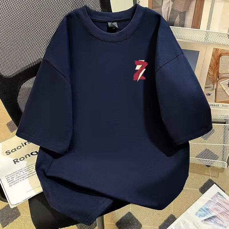 Fashion Brand Contrast Color Letter Print Short-Sleeved T-shirt Boys and Girls Summer 2026 American Students All-Match Loose Top Ins