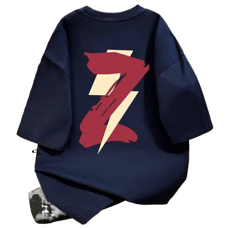 Fashion Brand Contrast Color Letter Print Short-Sleeved T-shirt Boys and Girls Summer 2026 American Students All-Match Loose Top Ins