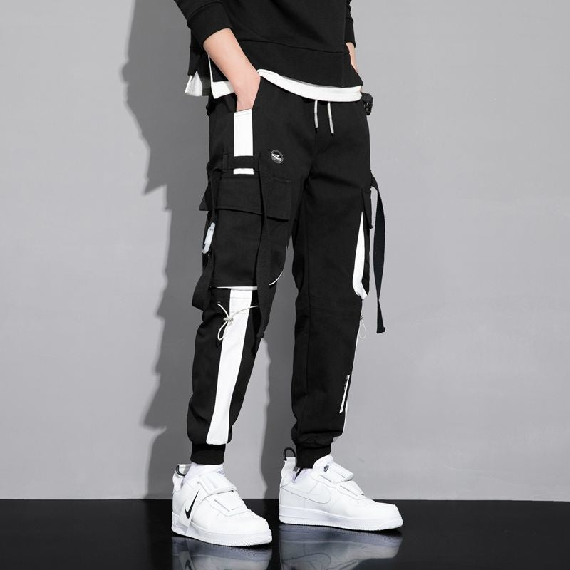 Korean Style Student Trendy Brand Slim Fit Cow Pants Youth Loose Trousers Men's Large Size Trendy Leg-toe Casual Long Pants