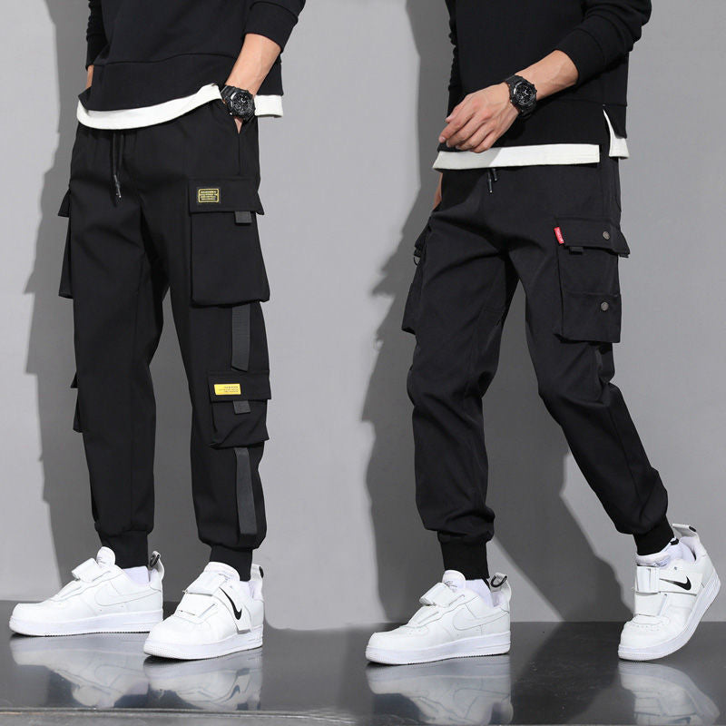 Korean Style Student Trendy Brand Slim Fit Cow Pants Youth Loose Trousers Men's Large Size Trendy Leg-toe Casual Long Pants