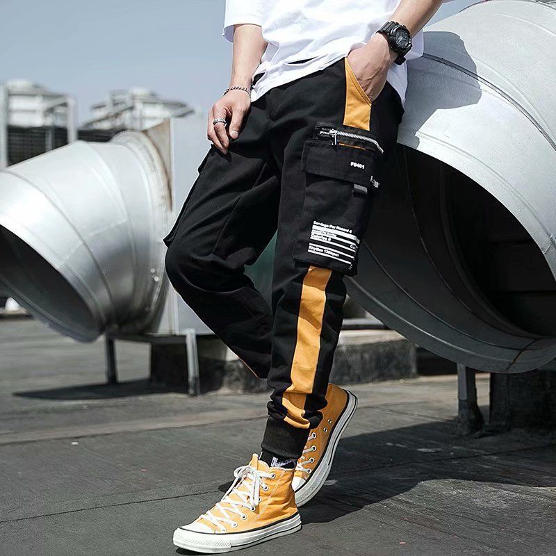 Korean Style Student Trendy Brand Slim Fit Cow Pants Youth Loose Trousers Men's Large Size Trendy Leg-toe Casual Long Pants