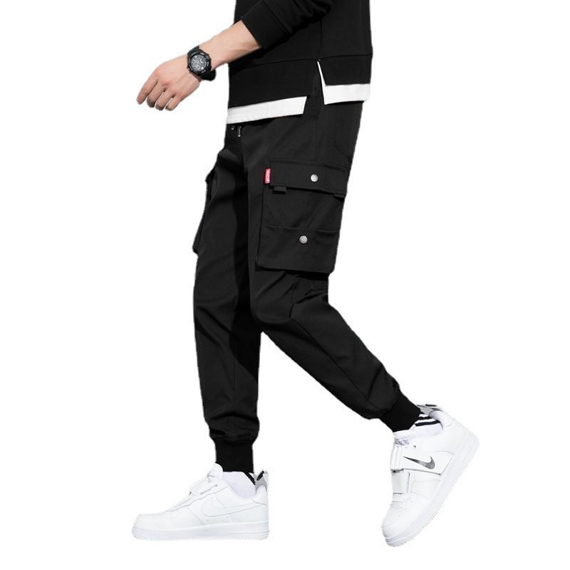 Korean Style Student Trendy Brand Slim Fit Cow Pants Youth Loose Trousers Men's Large Size Trendy Leg-toe Casual Long Pants