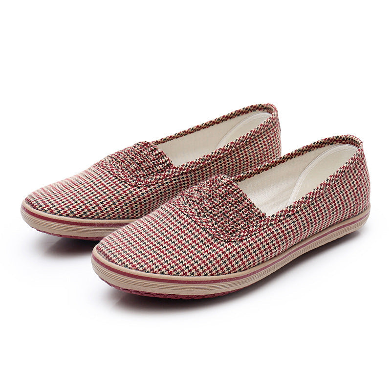 Lutai Women's Shoes Soft Sole Not Tired Feet Casual Shoes Mom Shoes Work Shoes Flat Shoes Slip-on Lazy Shoes Women's Shoes