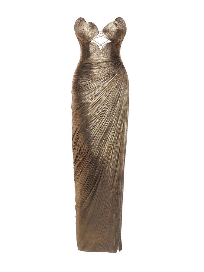 Independent Station Amazon European and American Clothing Cross-Border Dress Sleeveless Slim Sexy Dress One Shoulder Backless 8206
