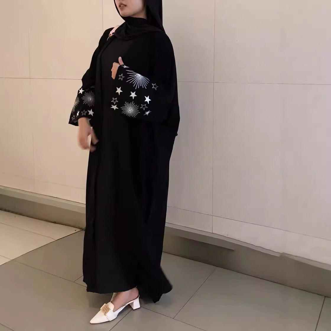 F427 Foreign Trade Cross-Border Dubai Arab Women's Embroidered Robe Fashionable Outerwear Abaya Robe in Stock