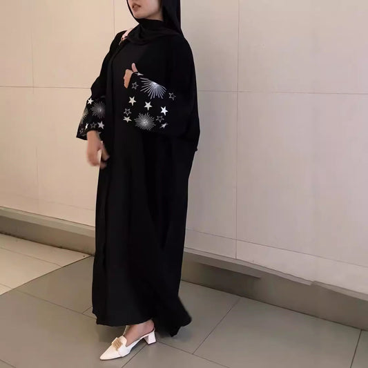 F427 Foreign Trade Cross-Border Dubai Arab Women's Embroidered Robe Fashionable Outerwear Abaya Robe in Stock