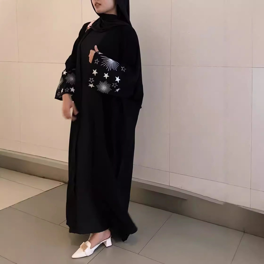 F427 Foreign Trade Cross-Border Dubai Arab Women's Embroidered Robe Fashionable Outerwear Abaya Robe in Stock