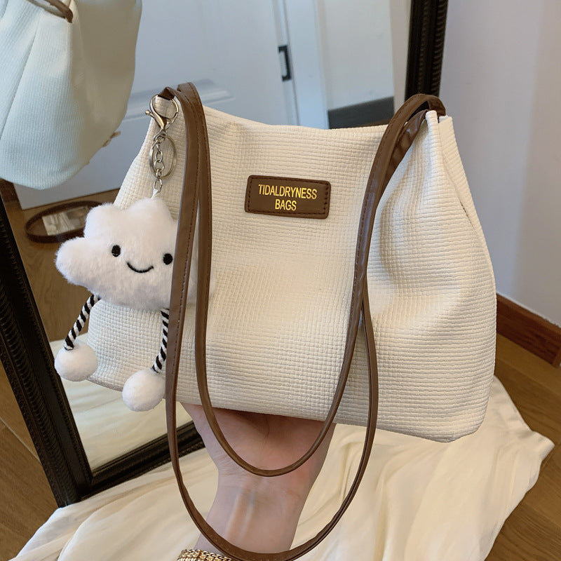 Large Capacity Bag Women's 2024 New Summer All-match Simple Shoulder Bag High-grade Tote Bucket Bag