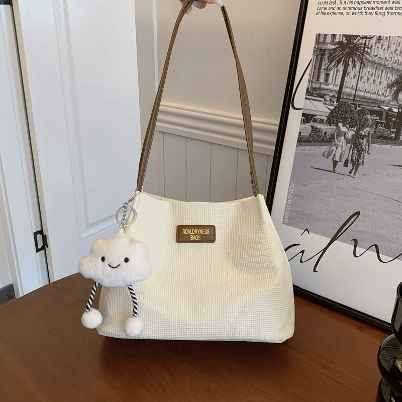 Large Capacity Bag Women's 2024 New Summer All-match Simple Shoulder Bag High-grade Tote Bucket Bag