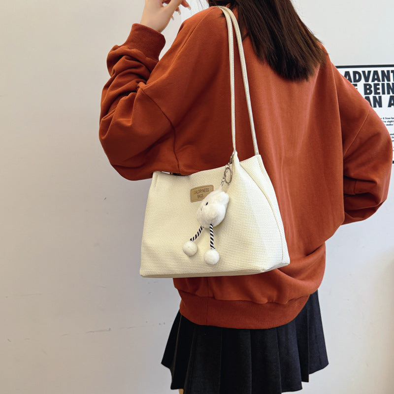 Large Capacity Bag Women's 2024 New Summer All-match Simple Shoulder Bag High-grade Tote Bucket Bag