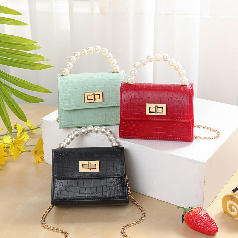 foreign trade crocodile pattern Pearl portable jelly bag shoulder Women's bag messenger bag bags mobile phone casual bag