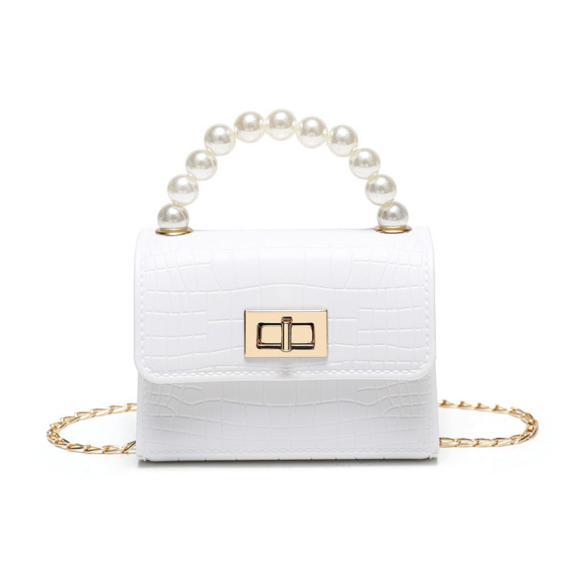 foreign trade crocodile pattern Pearl portable jelly bag shoulder Women's bag messenger bag bags mobile phone casual bag