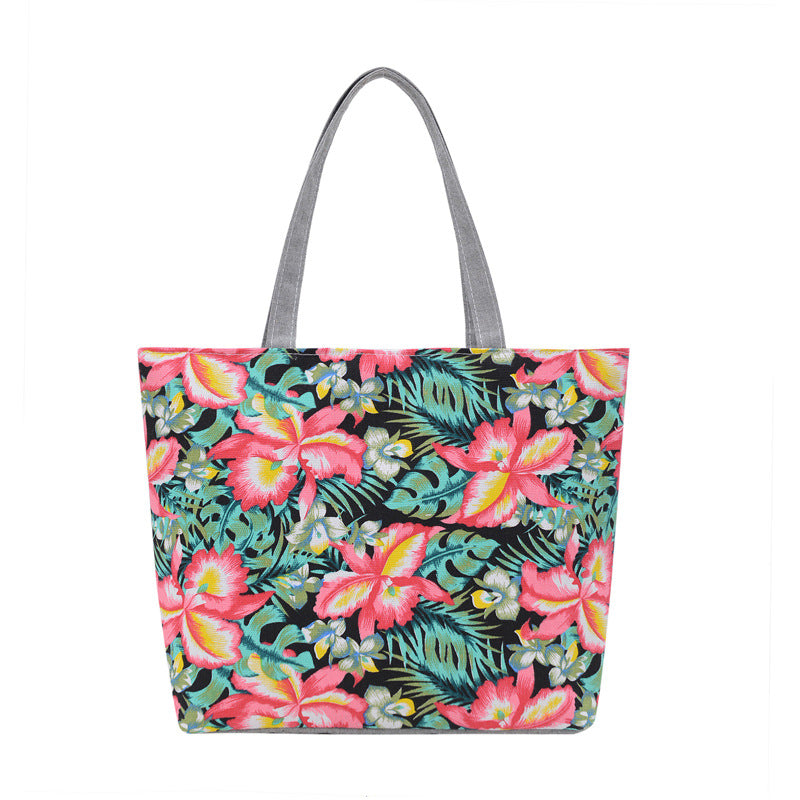 New Canvas Bag Large Capacity Shoulder Bag Women's Bag Printed Handbag Korean Style Tote Bag Literary Canvas Bag
