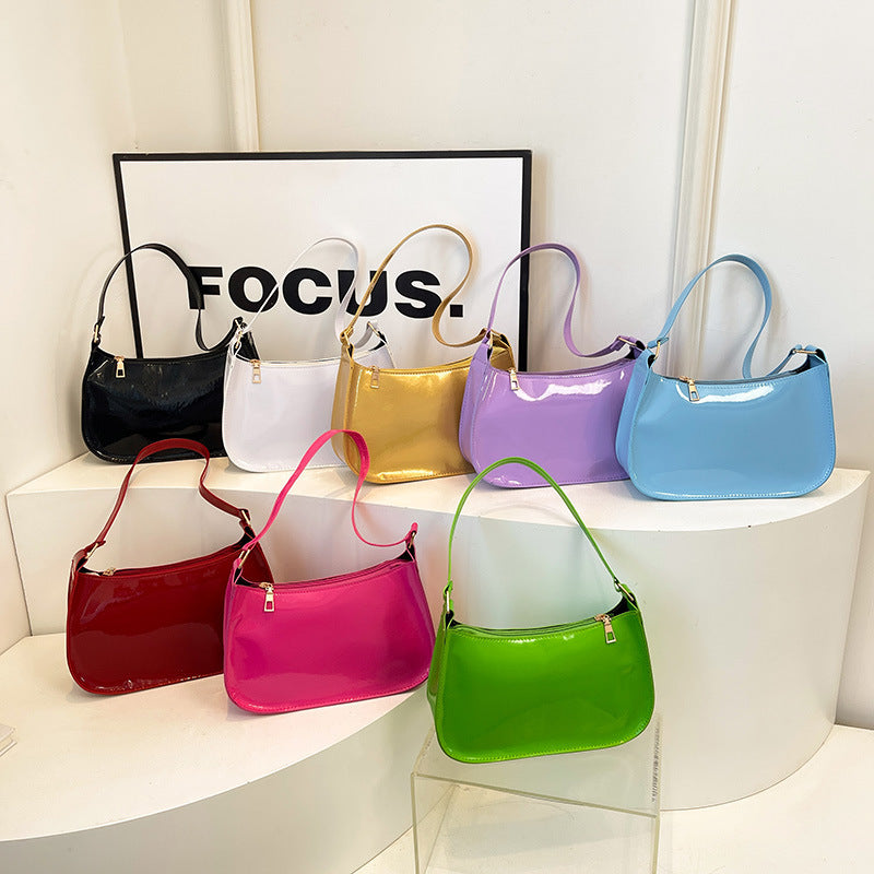 Popular Fashion Solid Color Small Square Bag 2024 Autumn and Winter New Korean Shoulder Underarm Handbag Women's Bag Trendy