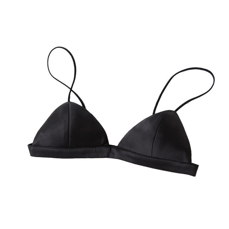 Thin Shoulder Straps, Black Small Wrap Bra, Beautiful Back Tube Top, Sexy Small Bra, Elastic Camisole, Versatile Intimates for Women